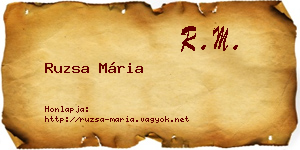 Ruzsa Mária névjegykártya